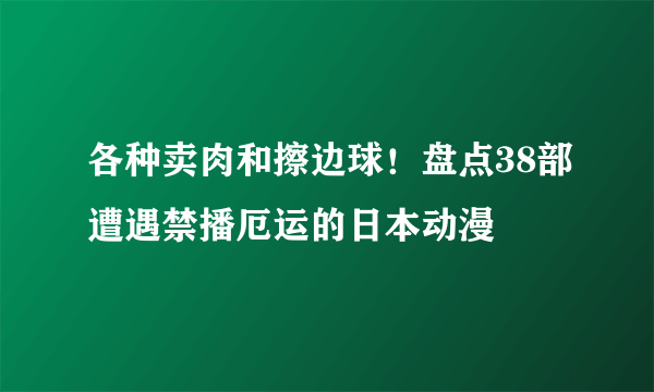 各种卖肉和擦边球！盘点38部遭遇禁播厄运的日本动漫