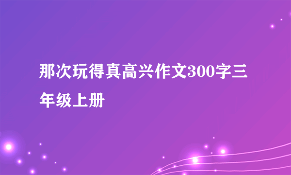 那次玩得真高兴作文300字三年级上册