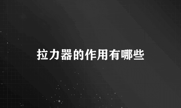 拉力器的作用有哪些