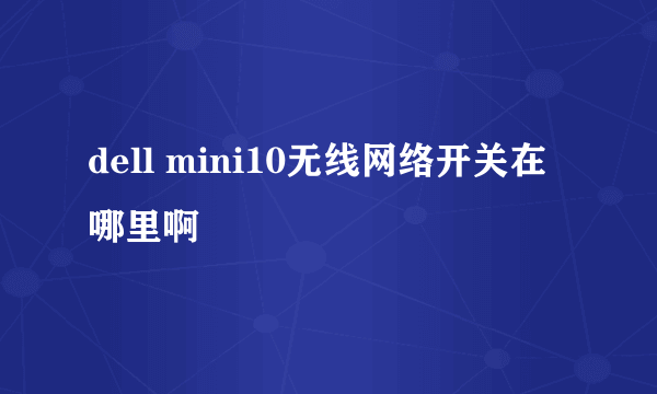 dell mini10无线网络开关在哪里啊