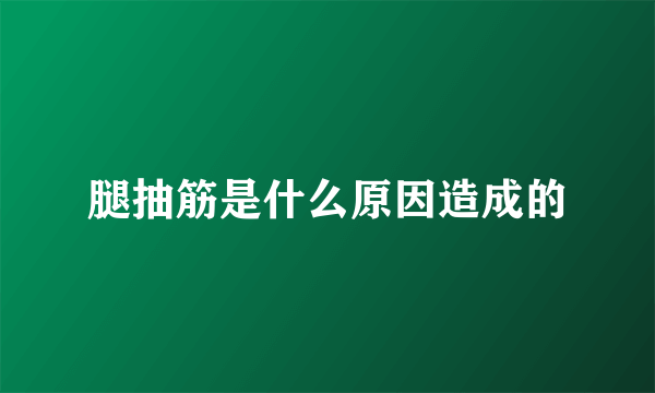 腿抽筋是什么原因造成的