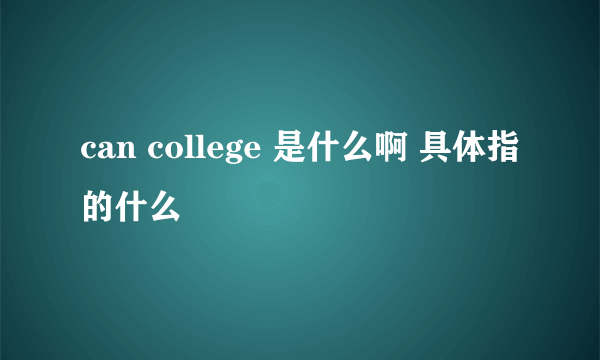 can college 是什么啊 具体指的什么