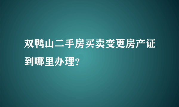 双鸭山二手房买卖变更房产证到哪里办理？