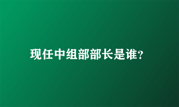 现任中组部部长是谁？