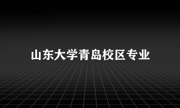 山东大学青岛校区专业