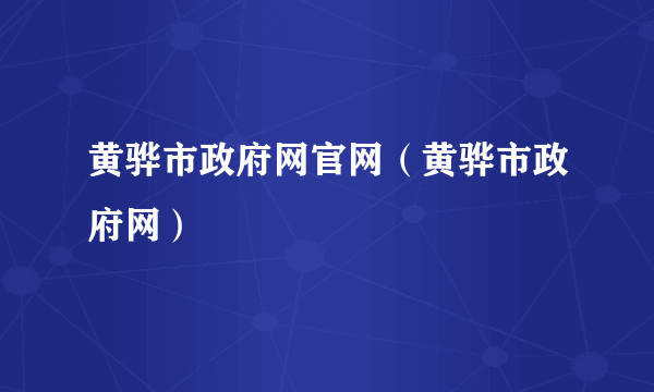 黄骅市政府网官网（黄骅市政府网）