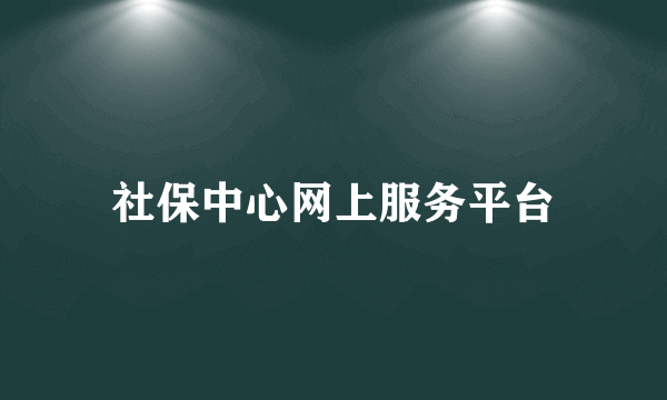 社保中心网上服务平台