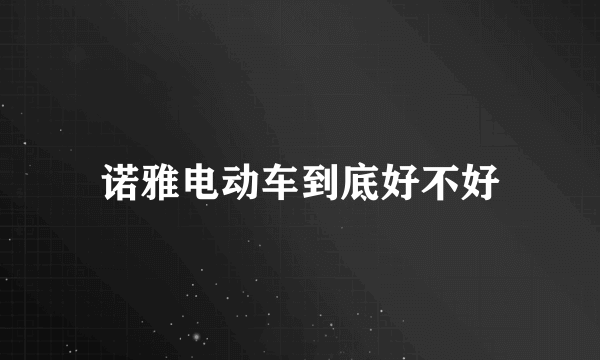 诺雅电动车到底好不好