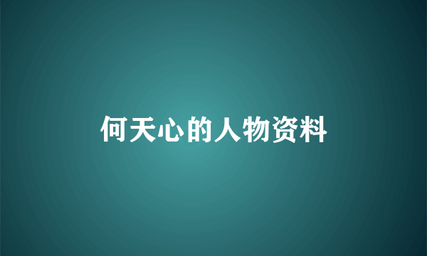 何天心的人物资料