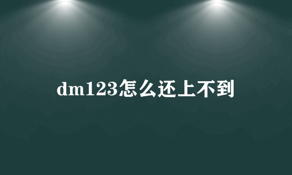 dm123怎么还上不到