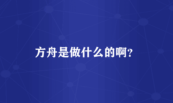 方舟是做什么的啊？