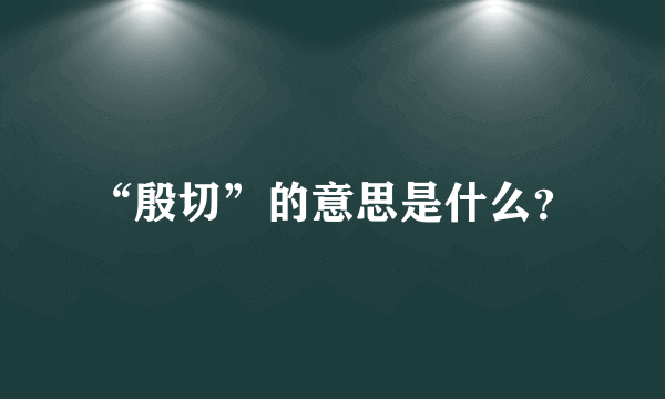 “殷切”的意思是什么？