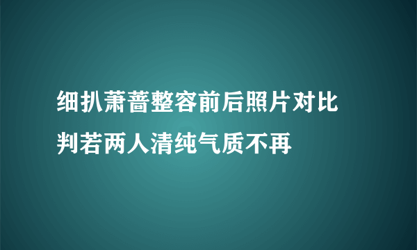 细扒萧蔷整容前后照片对比 判若两人清纯气质不再