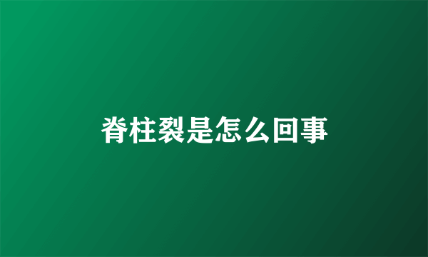 脊柱裂是怎么回事