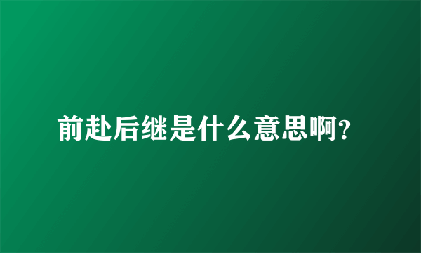 前赴后继是什么意思啊？