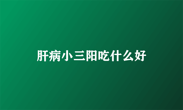 肝病小三阳吃什么好