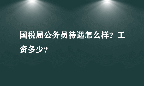 国税局公务员待遇怎么样？工资多少？