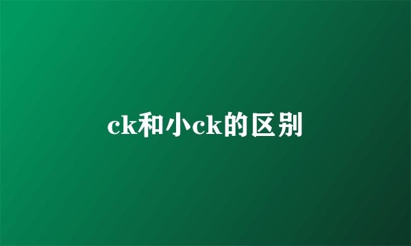 ck和小ck的区别
