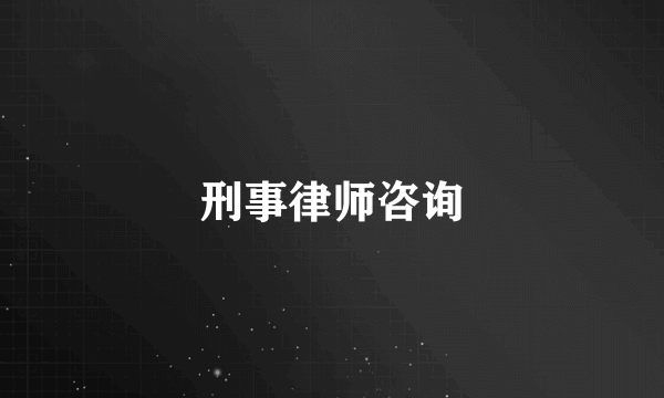 刑事律师咨询