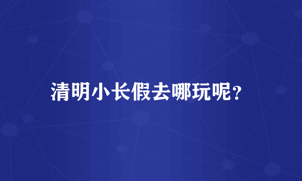 清明小长假去哪玩呢？