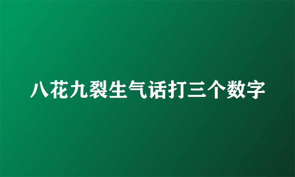 八花九裂生气话打三个数字