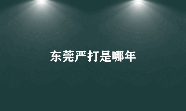 东莞严打是哪年