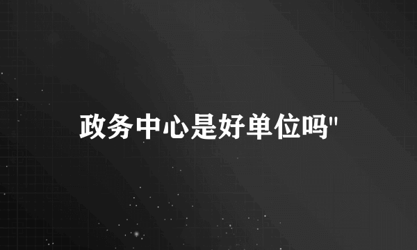 政务中心是好单位吗