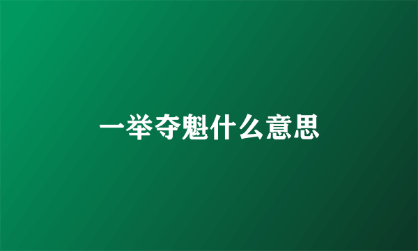 一举夺魁什么意思