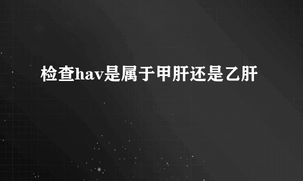 检查hav是属于甲肝还是乙肝