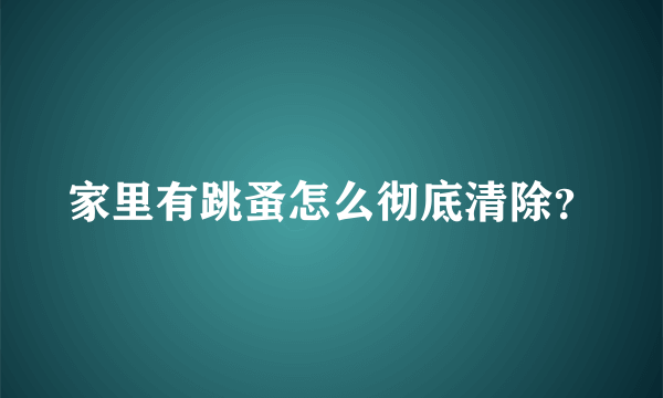 家里有跳蚤怎么彻底清除？