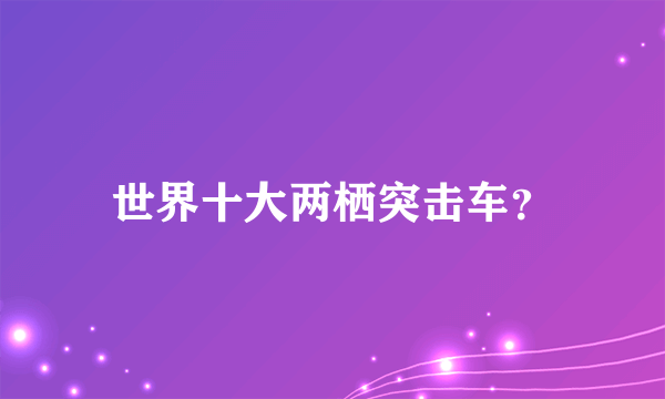世界十大两栖突击车？