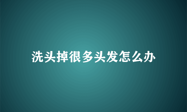 洗头掉很多头发怎么办
