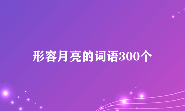形容月亮的词语300个
