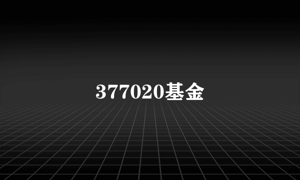 377020基金