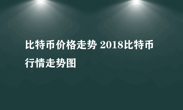 比特币价格走势 2018比特币行情走势图