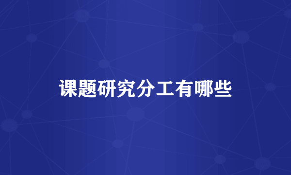 课题研究分工有哪些