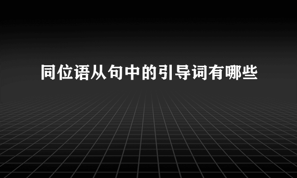 同位语从句中的引导词有哪些