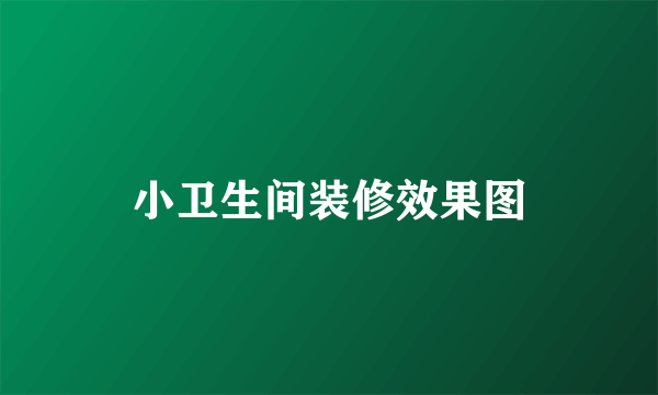 小卫生间装修效果图