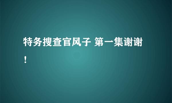 特务搜查官风子 第一集谢谢！