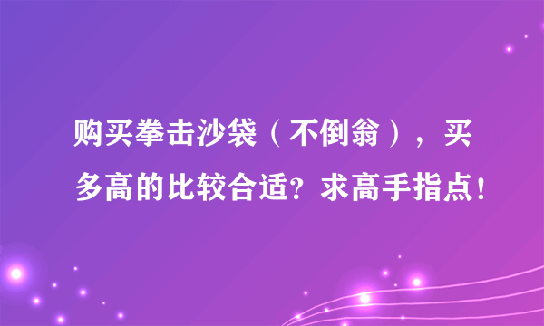 购买拳击沙袋（不倒翁），买多高的比较合适？求高手指点！