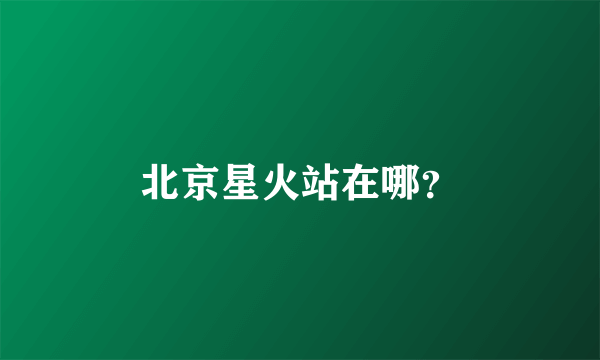 北京星火站在哪？