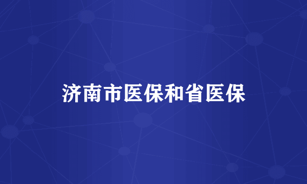 济南市医保和省医保