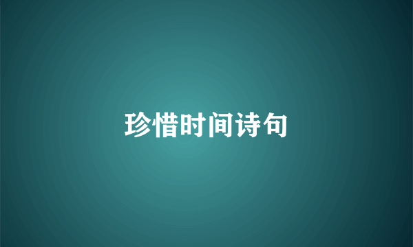 珍惜时间诗句