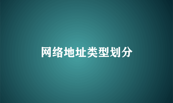 网络地址类型划分