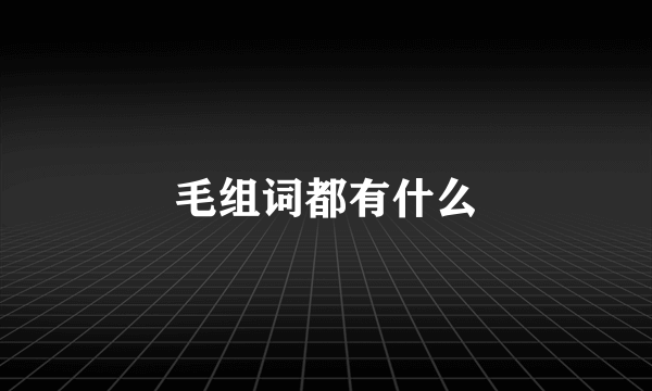 毛组词都有什么