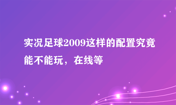 实况足球2009这样的配置究竟能不能玩，在线等