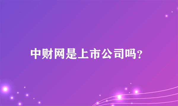 中财网是上市公司吗？
