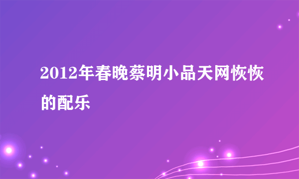 2012年春晚蔡明小品天网恢恢的配乐