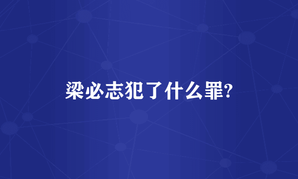 梁必志犯了什么罪?