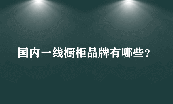国内一线橱柜品牌有哪些？